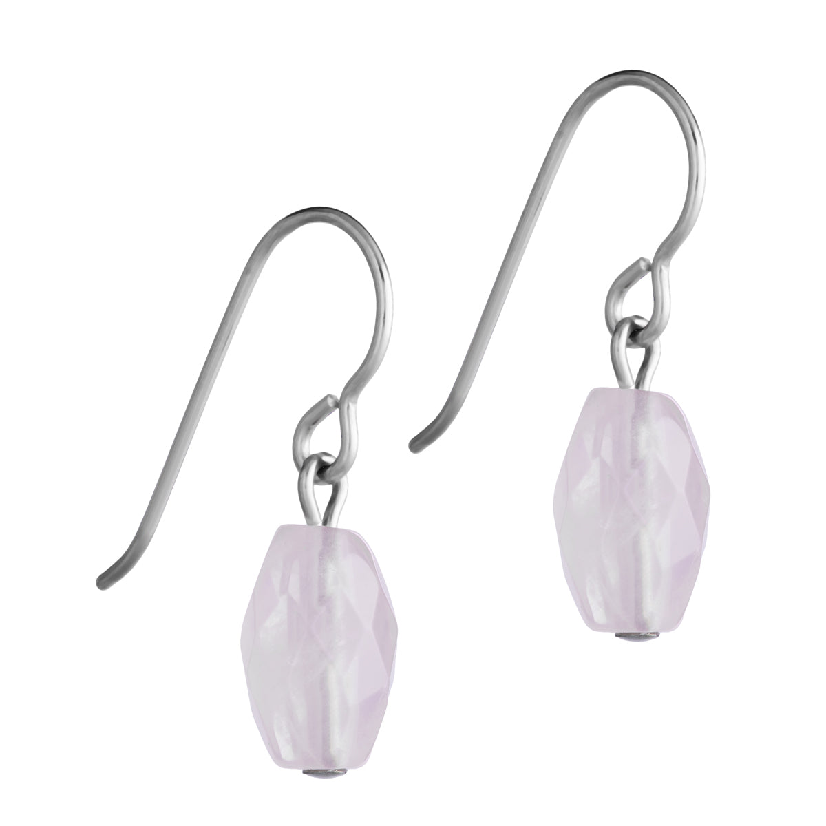 Rose Quartz Niobium French Hook Earrings - Simply Whispers