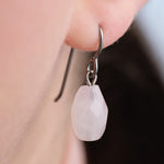 Rose Quartz Niobium French Hook Earrings - Simply Whispers