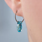 Turquoise Drop Titanium Hoop Earrings - Simply Whispers