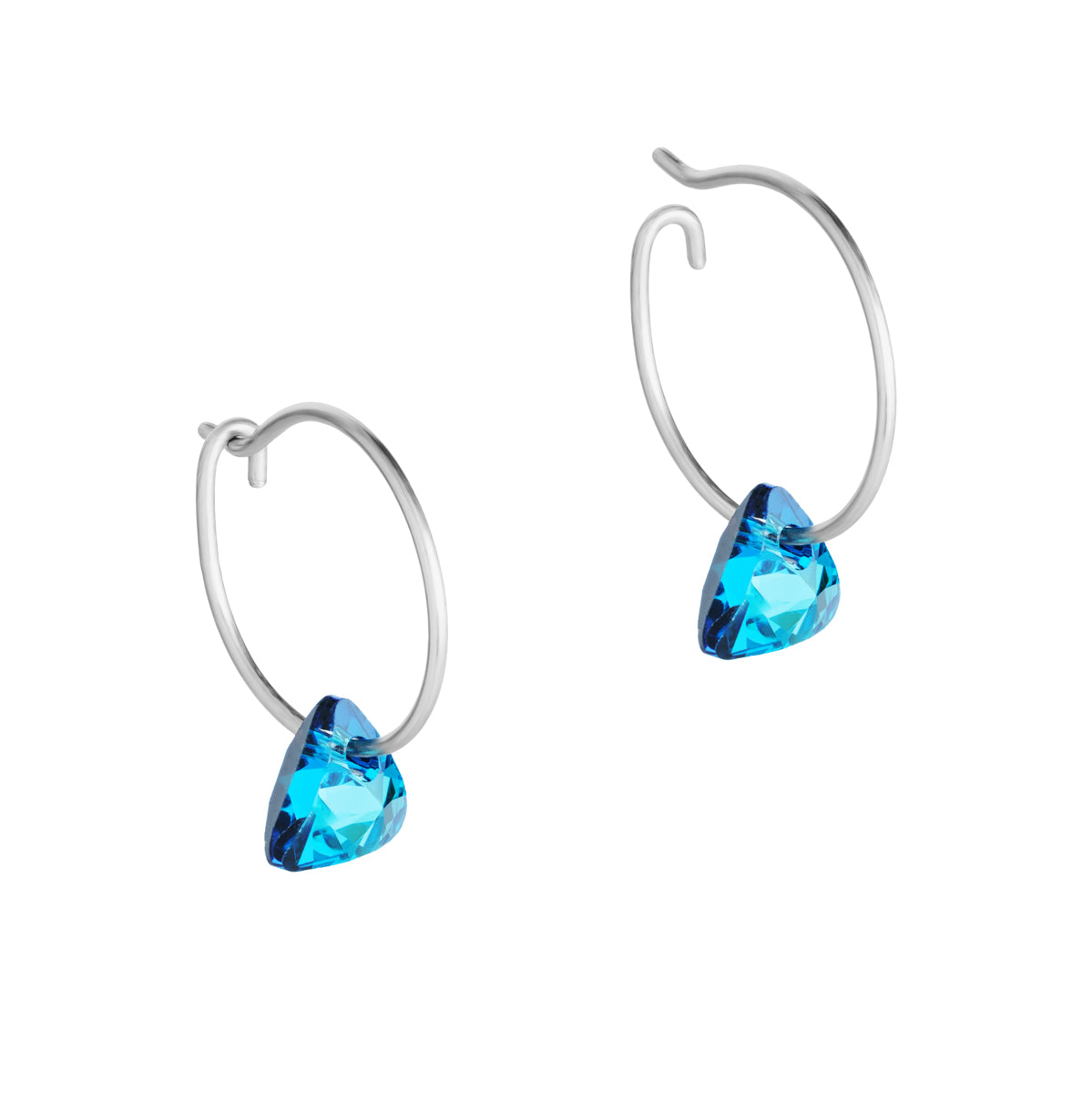 Blue Triangle Titanium French Hook Earrings - Simply Whispers