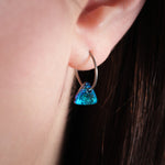 Blue Triangle Titanium French Hook Earrings - Simply Whispers