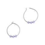 Purple Beads Titanium Hoop Earrings - Simply Whispers