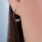 Purple Beads Titanium Hoop Earrings - Simply Whispers