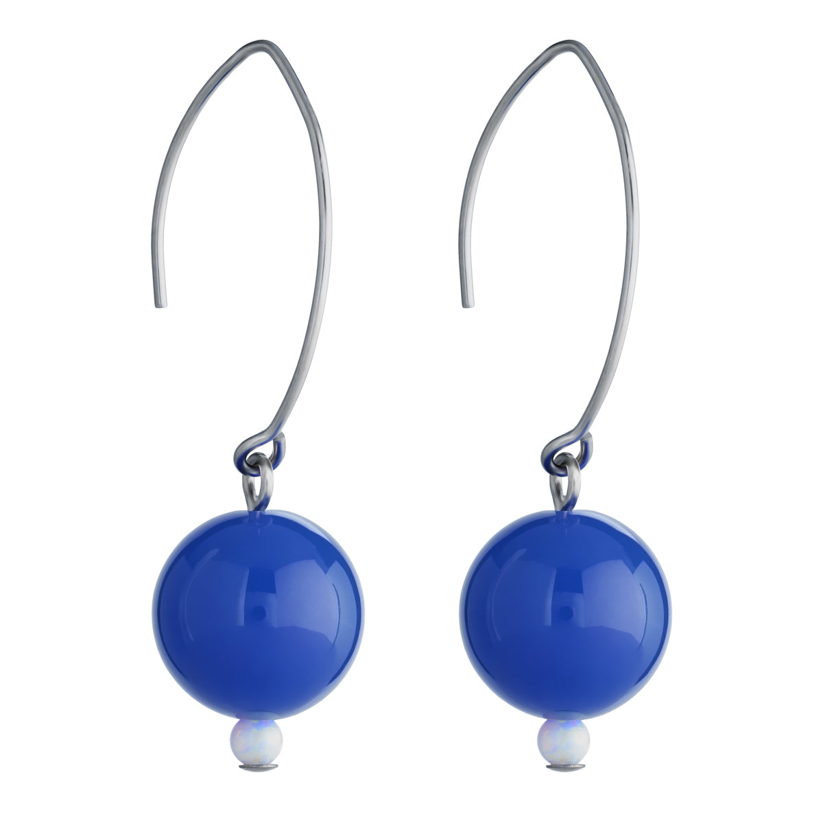 Blue Jade and Opal Drop Niobium French Hook Earrings - Simply Whispers