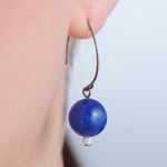 Blue Jade and Opal Drop Niobium French Hook Earrings - Simply Whispers