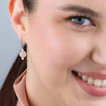 Rose Quartz and Opal Niobium French Hook Earrings - Simply Whispers