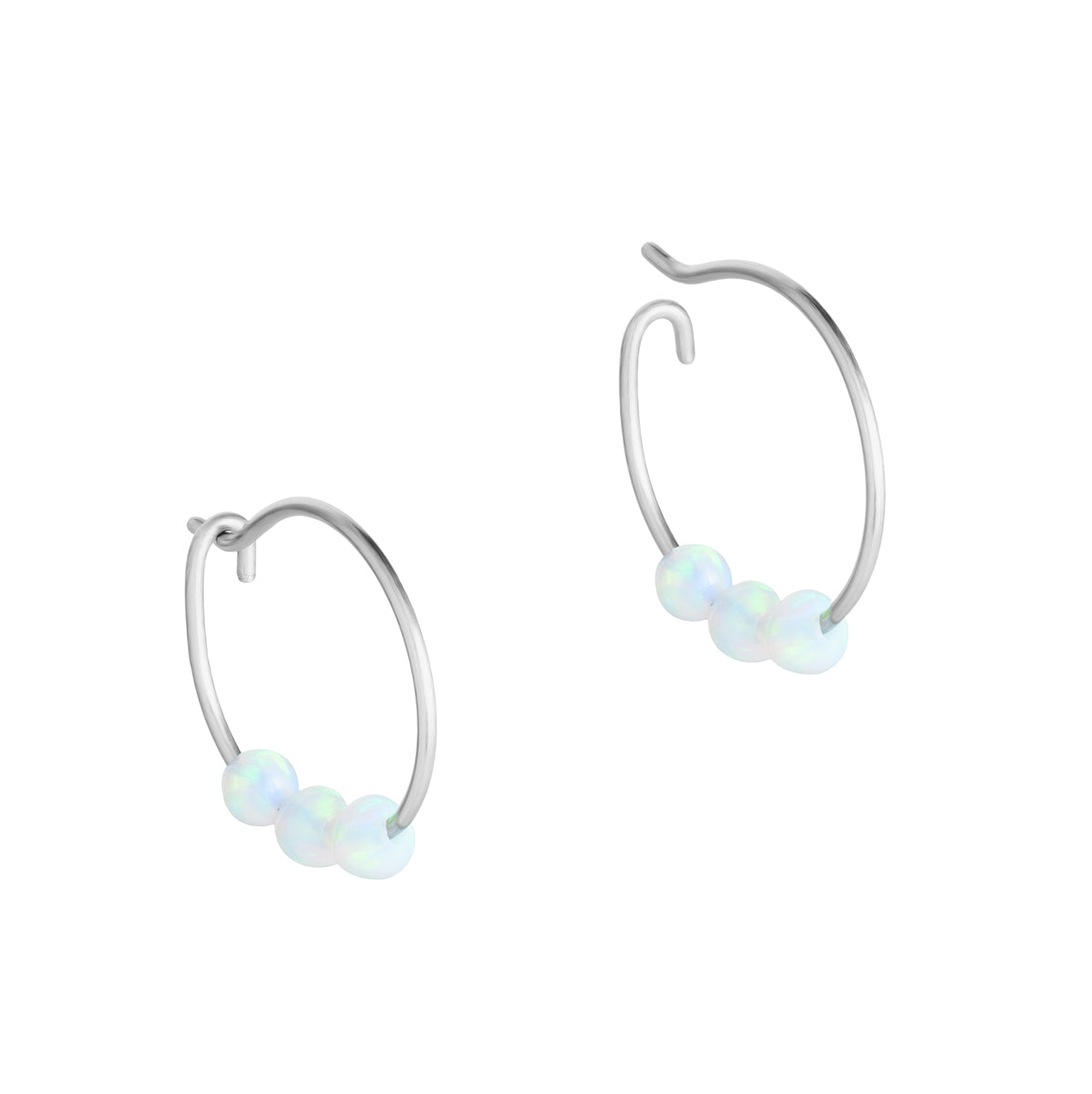 Opal Titanium Hoop Earrings - Simply Whispers