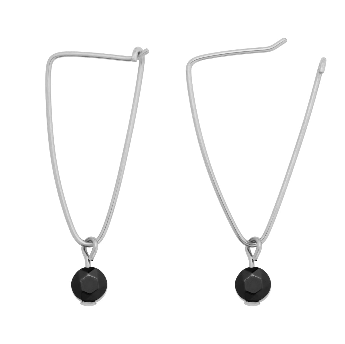 Black Niobium Triangle Hoop Earrings - Simply Whispers
