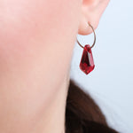 Red Drop Titanium Hoop Earrings - Simply Whispers