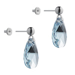 Aqua Crystal Drop Earrings - Simply Whispers