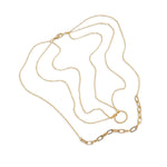 Gold Paperclip and Circle Layered Necklace - Simply Whispers