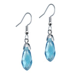 Peacock Blue Teardrop French Hook Earrings - Simply Whispers