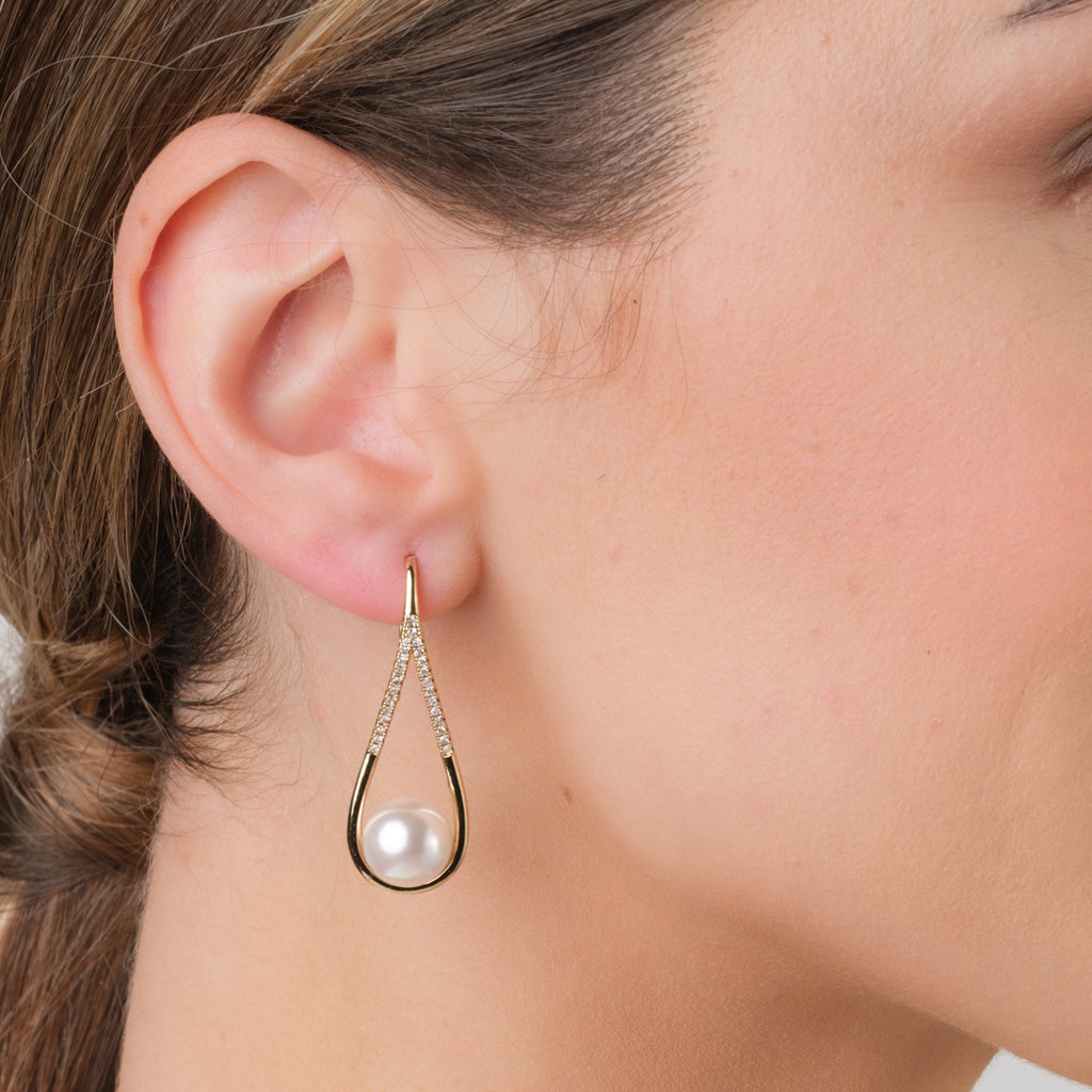 Large Crystal & Pearl Earrings - Simply Whispers