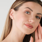 Gold Crystal Lightning Bolt Stud Earrings - Simply Whispers