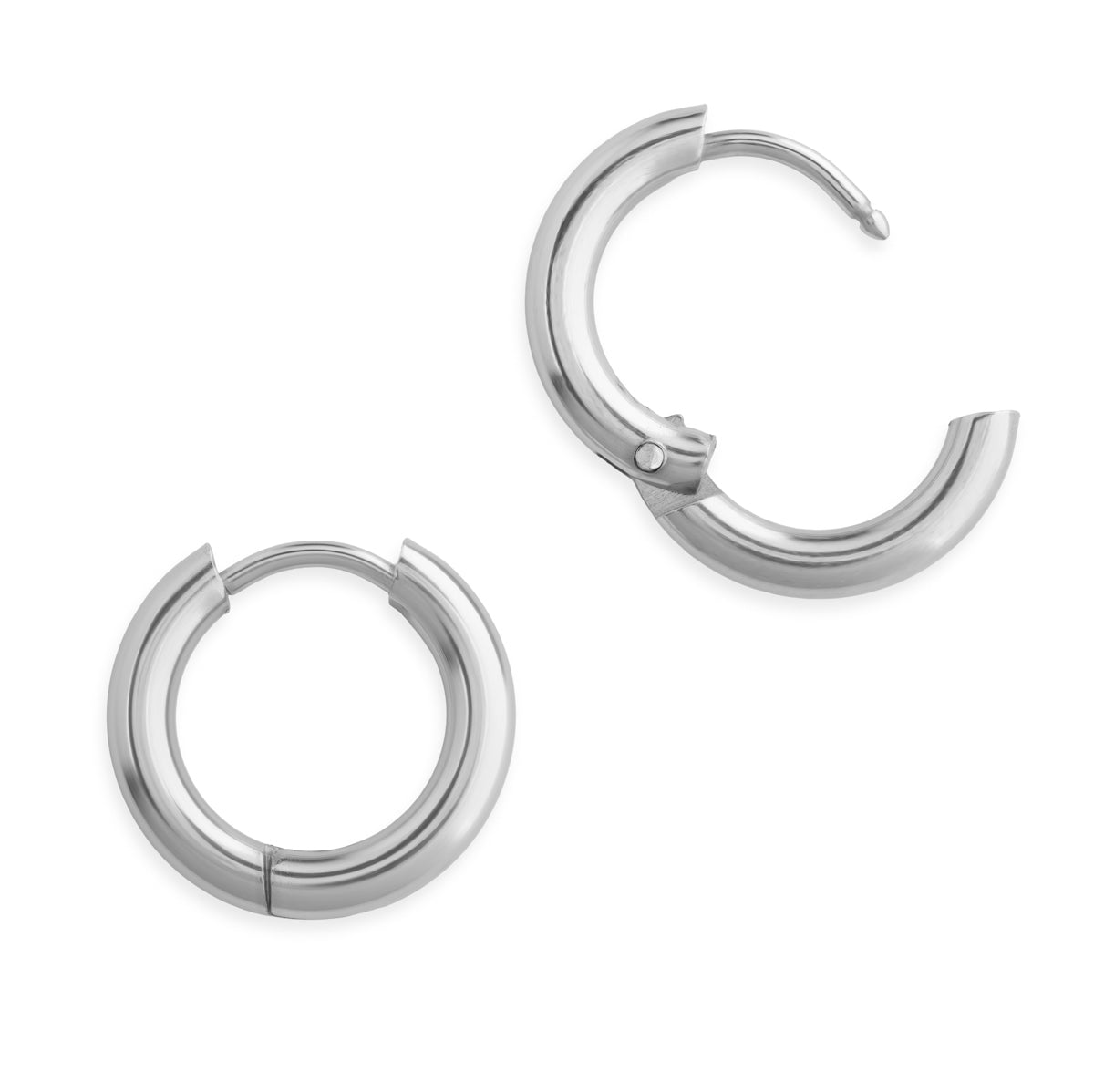 Silver Titanium Huggie Earrings - Simply Whispers