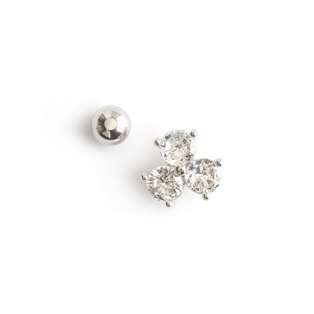 Helix Ear Piercing Stainless Steel Triple Crystal - Simply Whispers