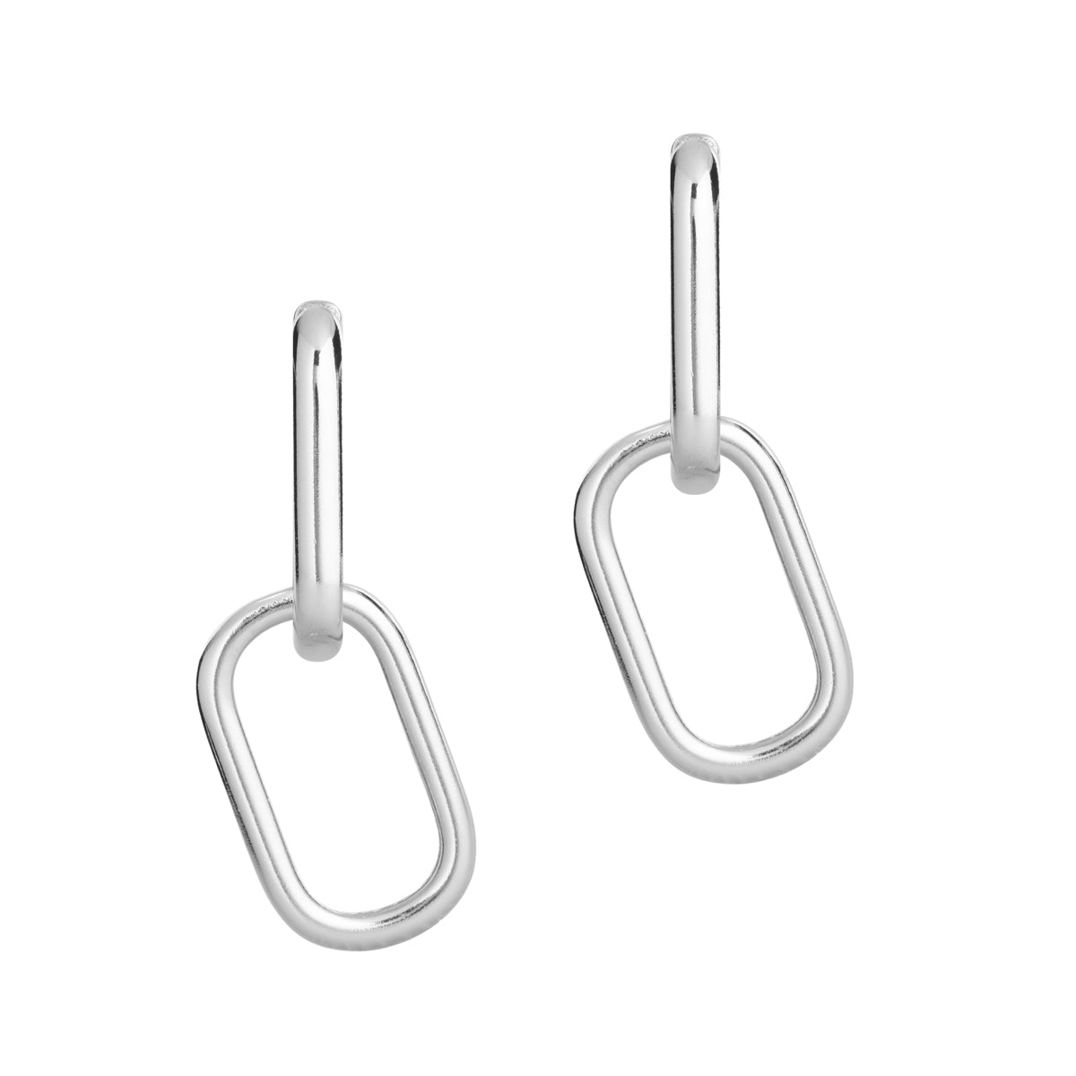 Silver Paperclip Huggie Earrings - Simply Whispers