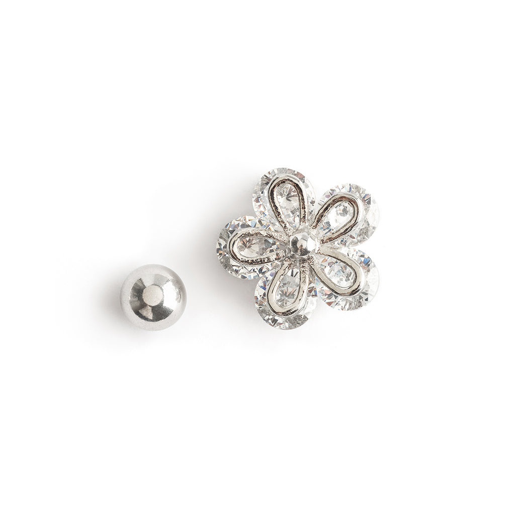 Helix Ear Piercing Stainless Steel Crystal Flower - Simply Whispers