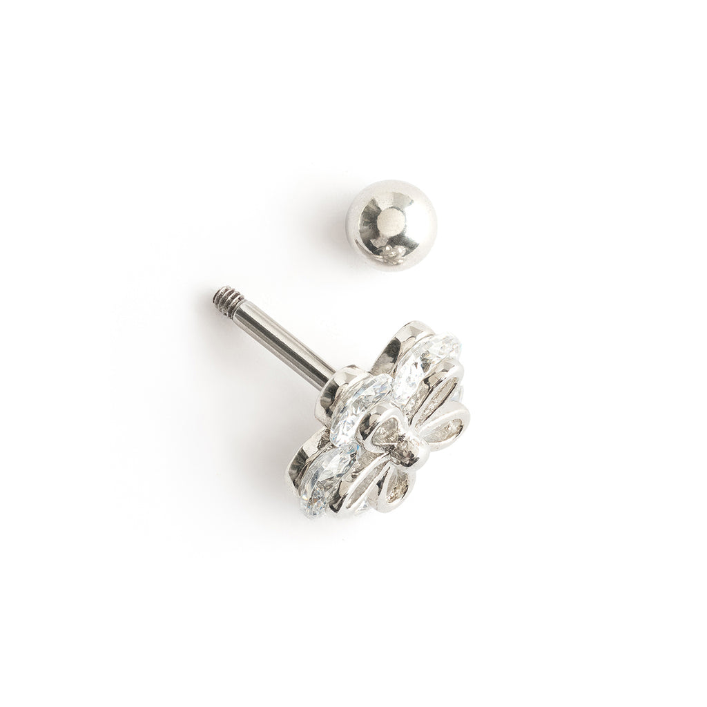 Helix Ear Piercing Stainless Steel Crystal Flower - Simply Whispers