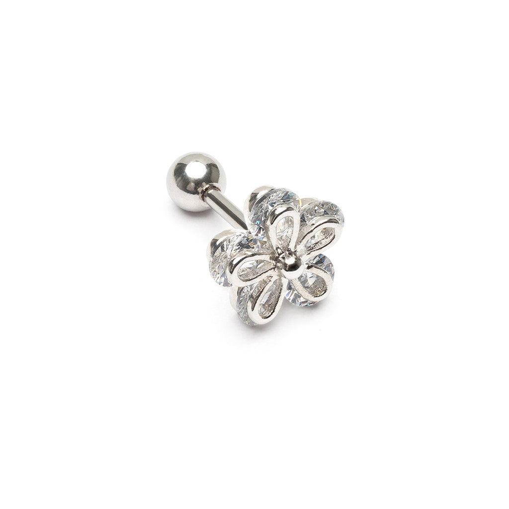 Helix Ear Piercing Stainless Steel Crystal Flower - Simply Whispers