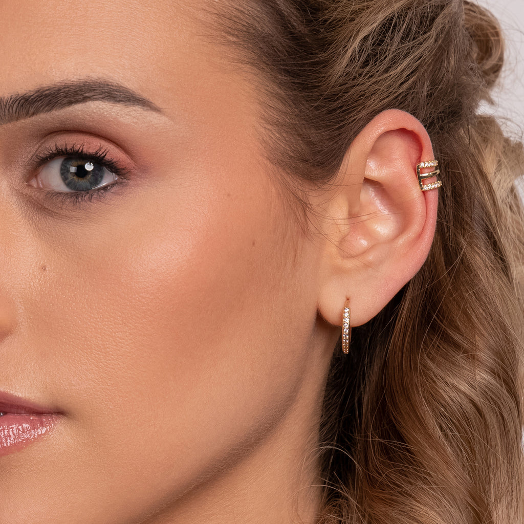 Triple Gold Crystal Ear Cuff - Simply Whispers