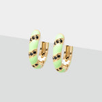 Green And Black Crystal Twist Gold Plated Hoop Earrings - Simply Whispers