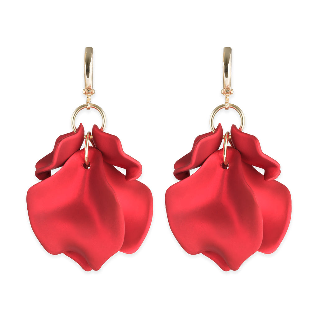 Red Carnation Dangle Earrings - Simply Whispers