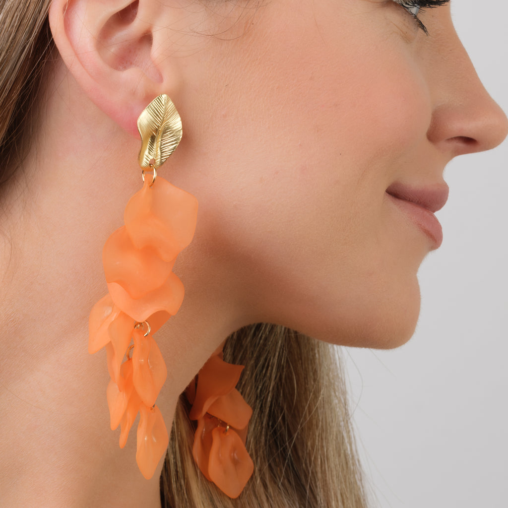 Peach Begonia Dangle Earrings - Simply Whispers