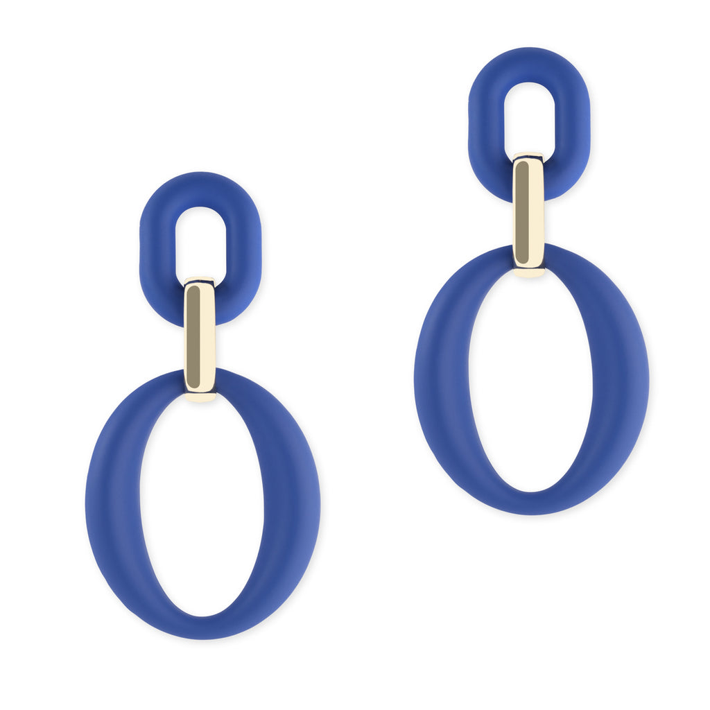 Blue Gold Dangle Earrings - Simply Whispers