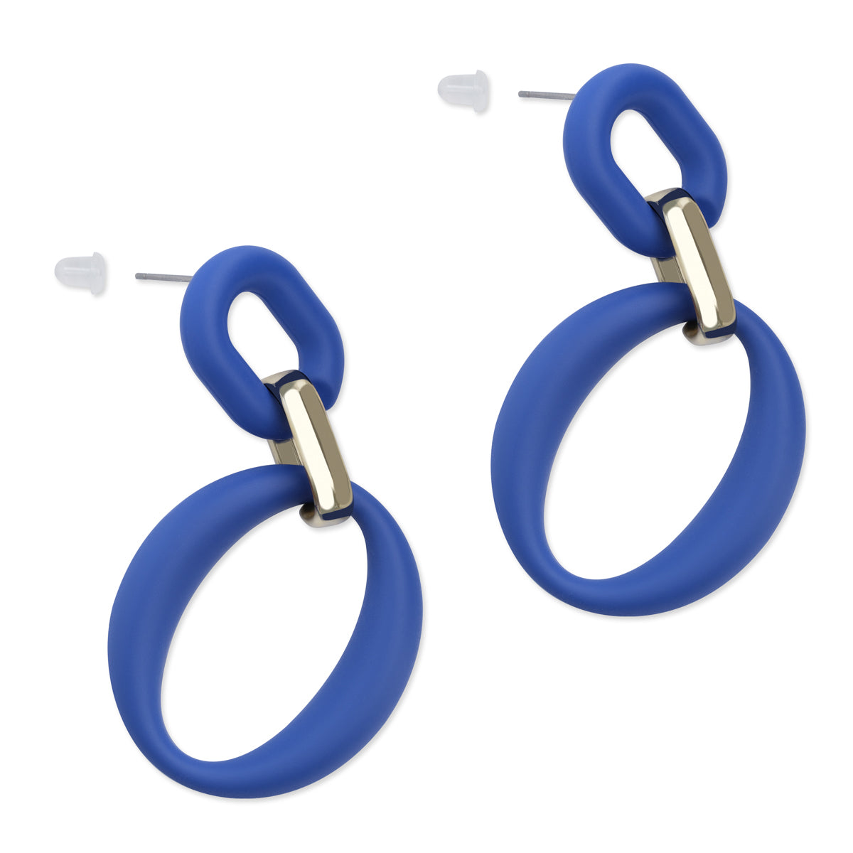 Blue Gold Dangle Earrings - Simply Whispers