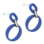 Blue Gold Dangle Earrings - Simply Whispers