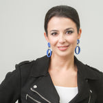 Blue Gold Dangle Earrings - Simply Whispers