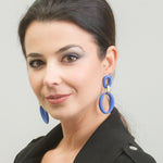 Blue Gold Dangle Earrings - Simply Whispers