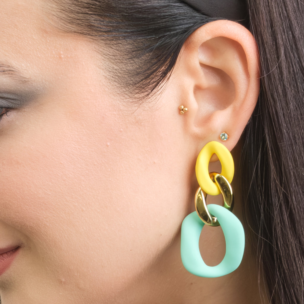 Mint Gold Dangle Earrings - Simply Whispers