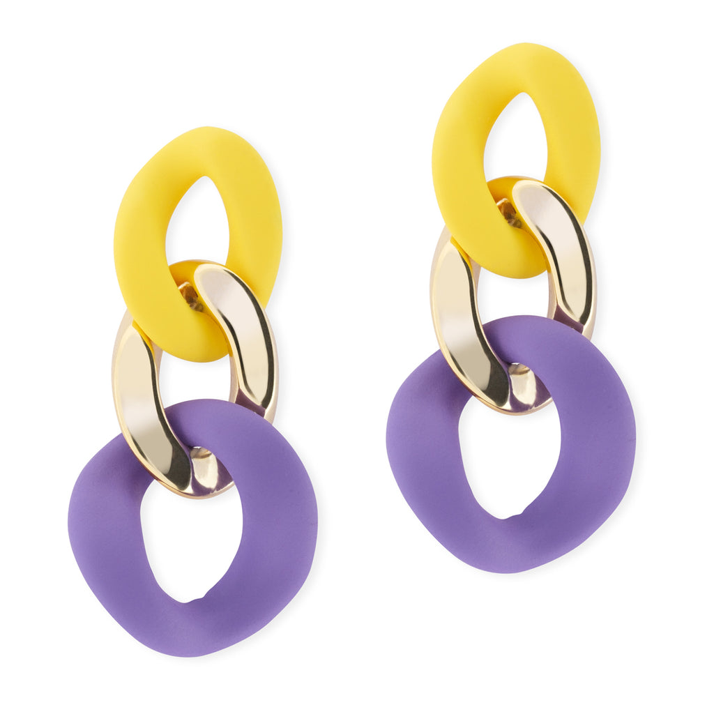 Purple Gold Dangle Earrings - Simply Whispers
