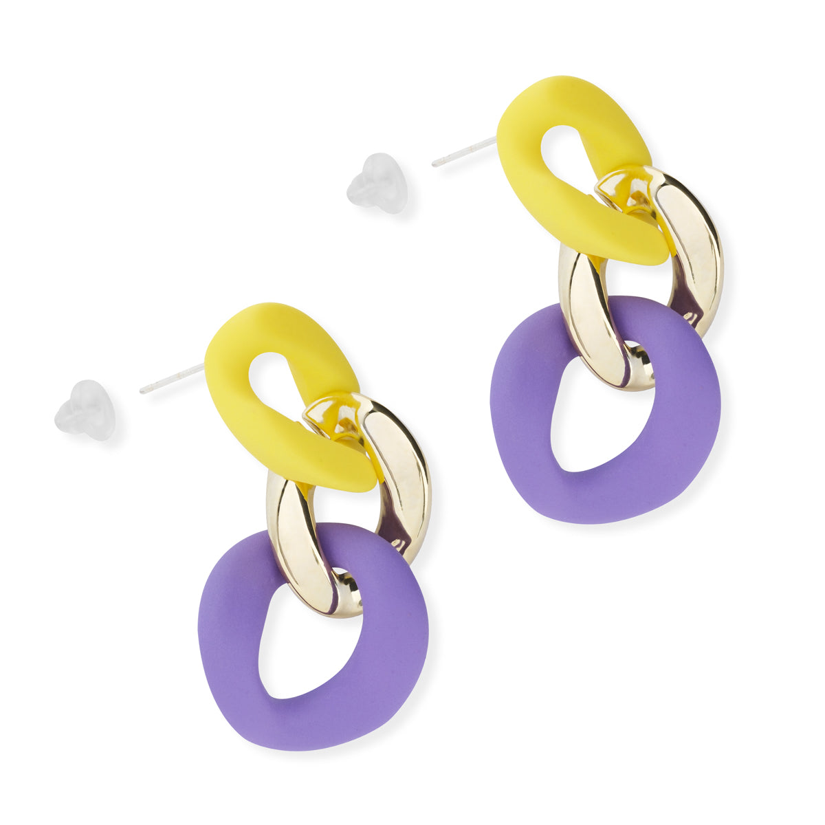 Purple Gold Dangle Earrings - Simply Whispers