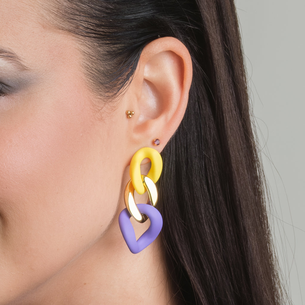 Purple Gold Dangle Earrings - Simply Whispers