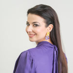 Purple Gold Dangle Earrings - Simply Whispers