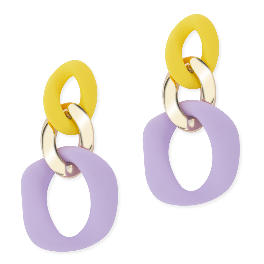 Lavander Gold Dangle Earrings - Simply Whispers