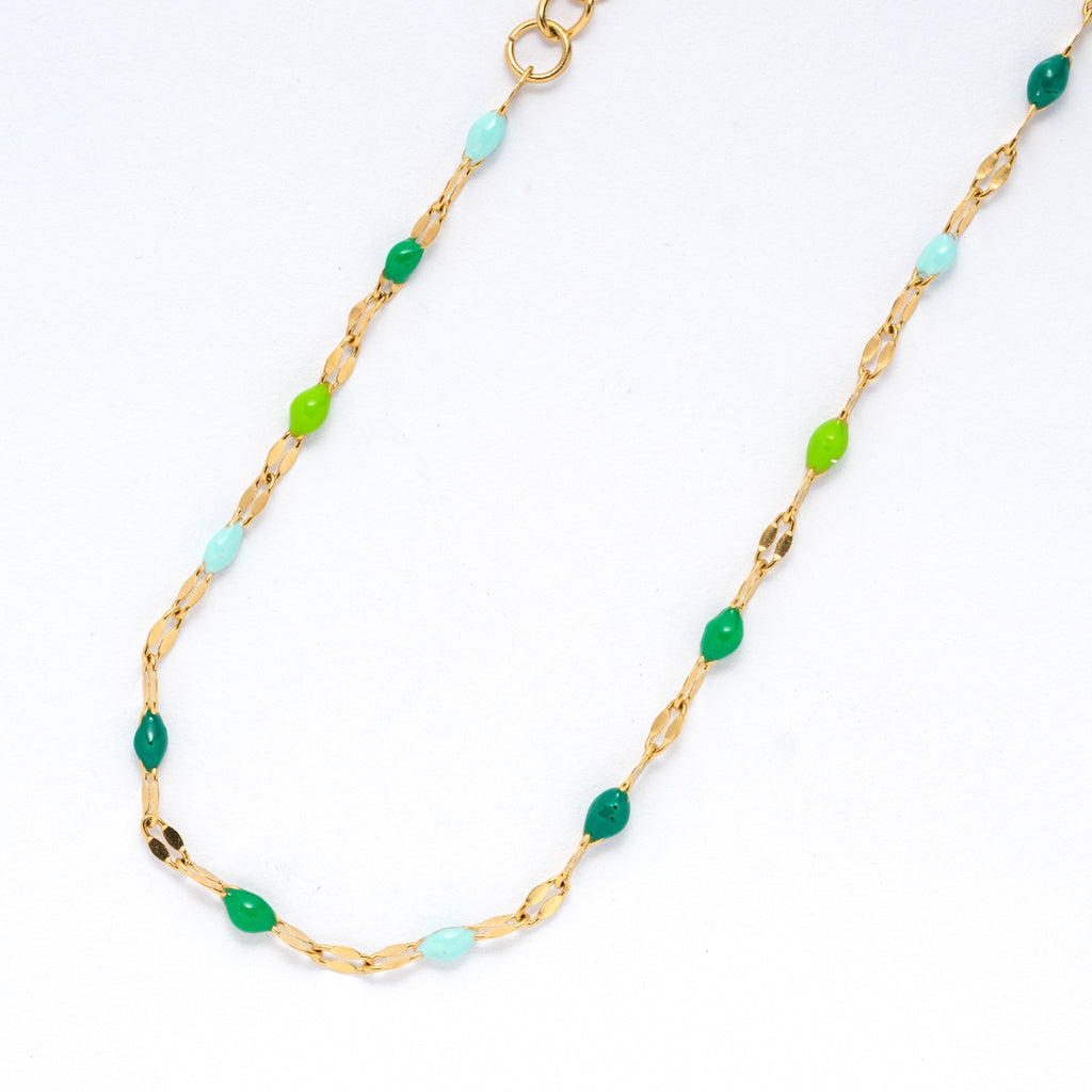 Green Beads Gold Bracelet - Simply Whispers