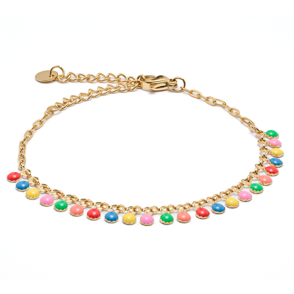 Rainbow Charms Gold Bracelet - Simply Whispers