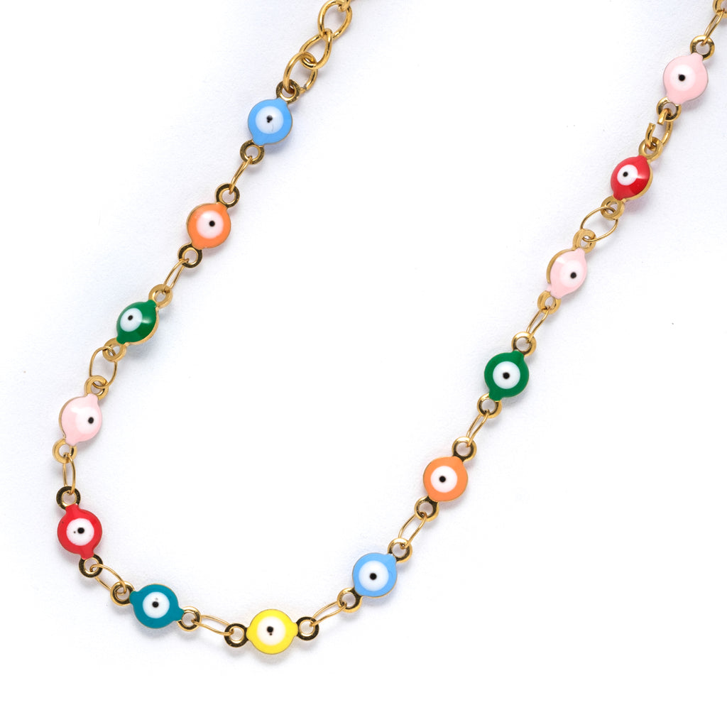 Colorful Eyes Gold Bracelet - Simply Whispers