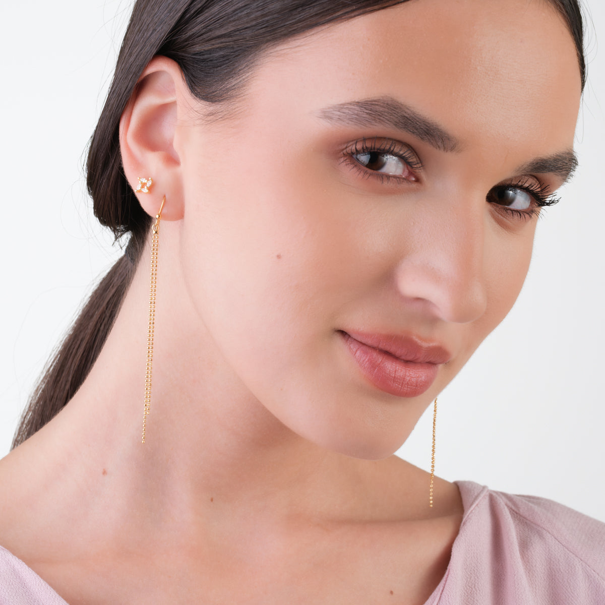 Gold Bead Tassel French Hook Earrings - Simply Whispers