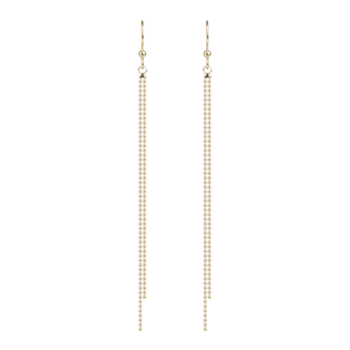 Gold Bead Tassel French Hook Earrings - Simply Whispers