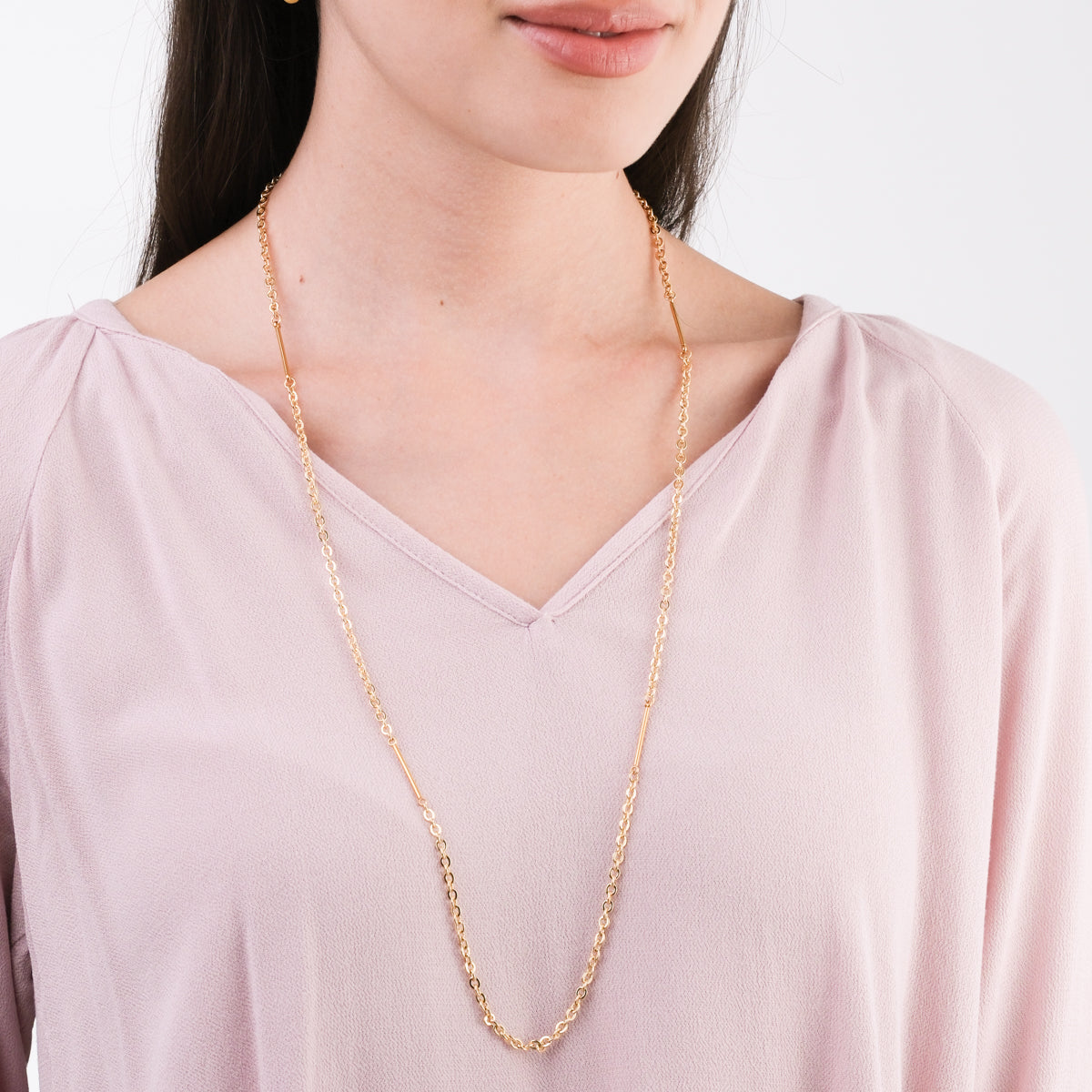 Gold Plated Bar Chain Necklace - Simply Whispers