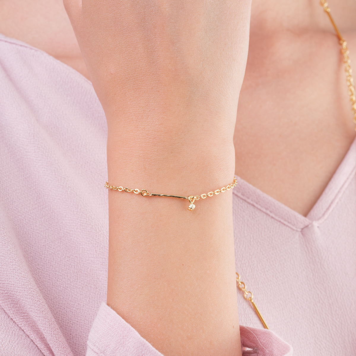 Gold Plated Twist Bar Bracelet - Simply Whispers