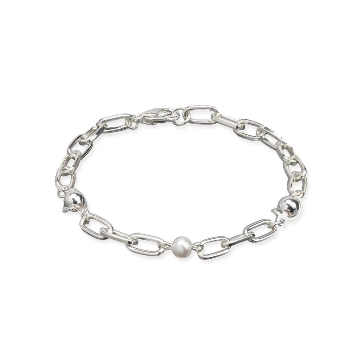 Silver Bead Paperclip Bracelet - Simply Whispers