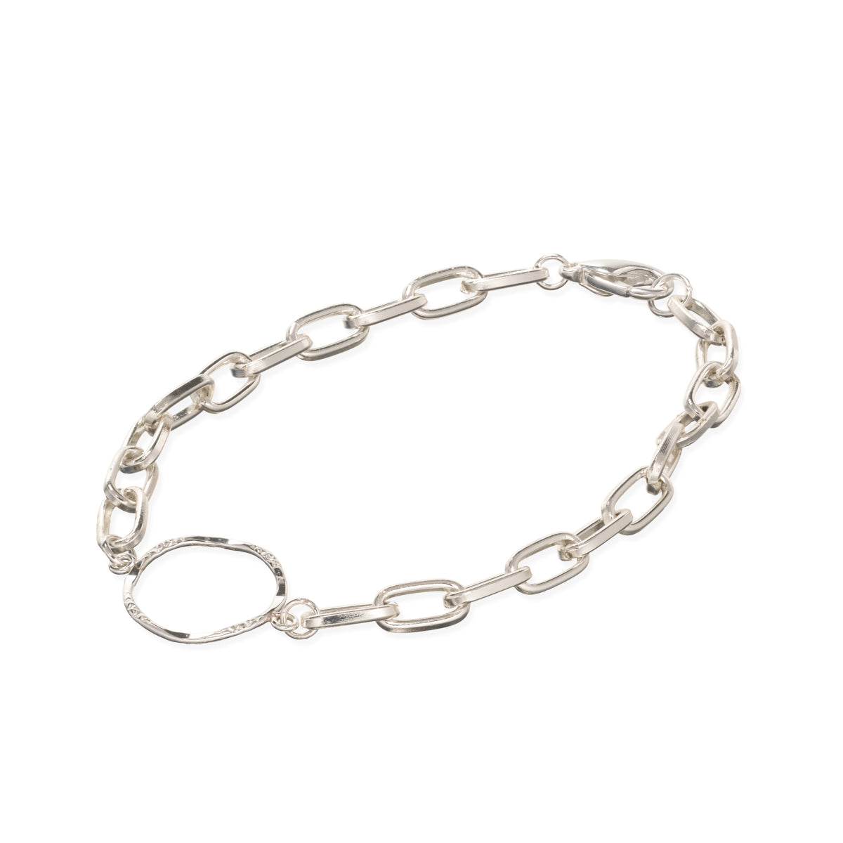 Silver Open Circle Paperclip Bracelet - Simply Whispers