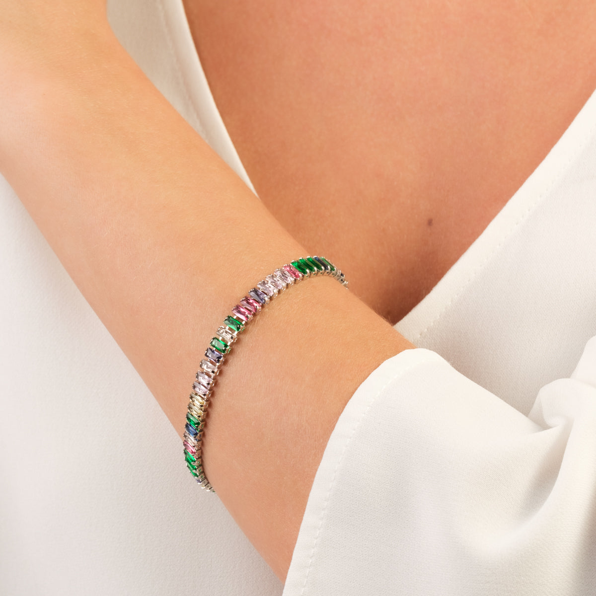 Rainbow Zirconia Tennis Bracelet - Simply Whispers
