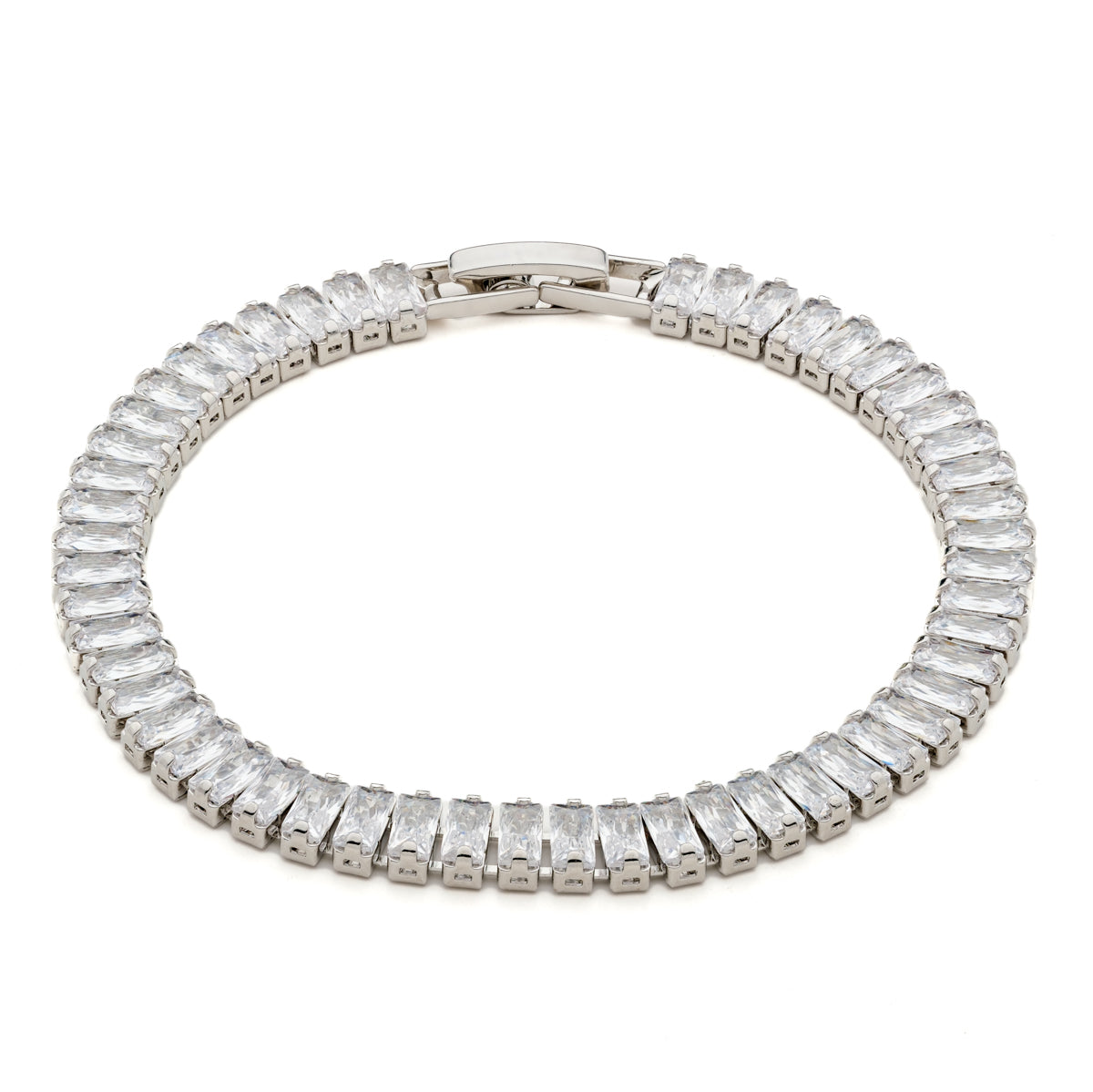 White Rectangular Zirconia Tennis Bracelet - Simply Whispers